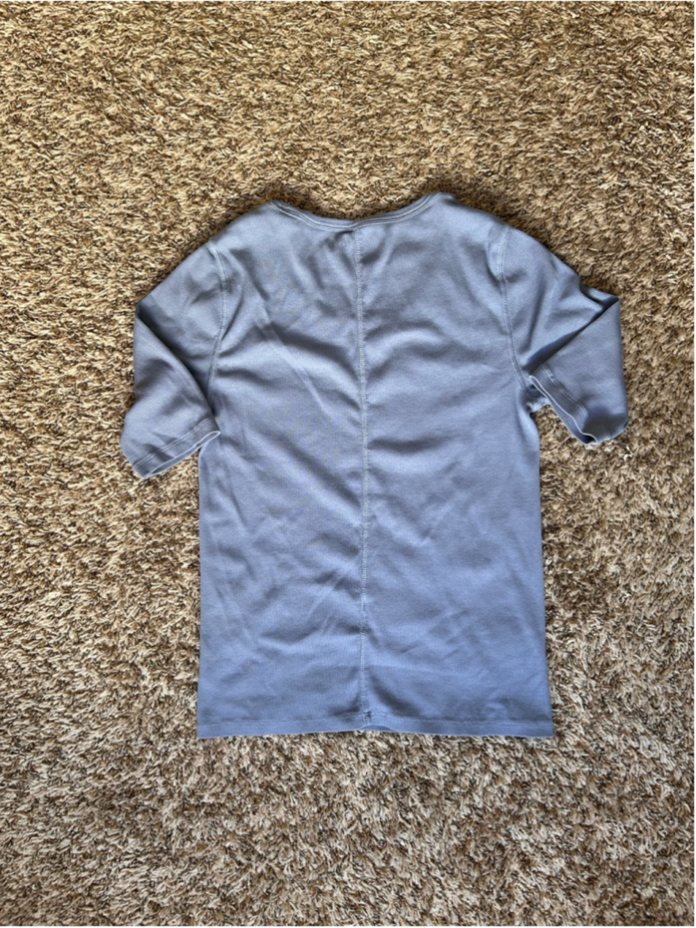 Quince Organic Cotton Micro Rib Elbow Sleeve Tee Moonstone Blue Women’s Medium - Picture 6 of 6